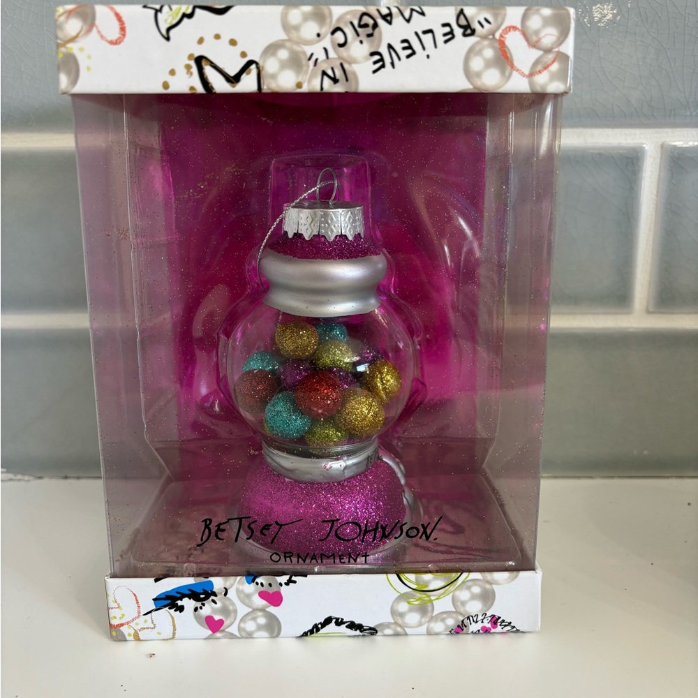 Betsey Johnson gumball machine collectible ornament.